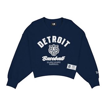 Women's New Era Navy Detroit Tigers City Connect V-Neck Sweatshirt