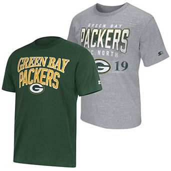 Men's Starter Green/Gray Green Bay Packers Two-Pack Logo T-Shirt Set