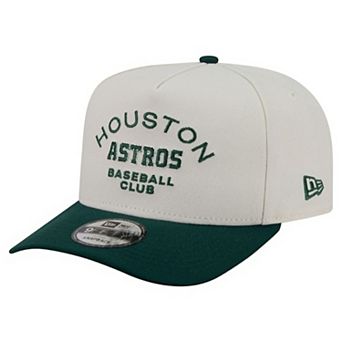 Men's New Era Cream/Dark Green Houston Astros Chrome A-Frame 9FIFTY Snapback Hat