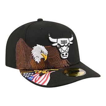 Men's New Era Black Chicago Bulls Freedom Pre-Curved 59FIFTY Fitted Hat