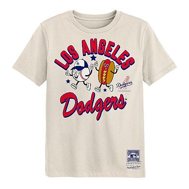 Preschool Mitchell & Ness Natural Los Angeles Dodgers Snack T-Shirt