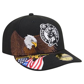 Men's New Era Black Boston Celtics Freedom Pre-Curved 59FIFTY Fitted Hat