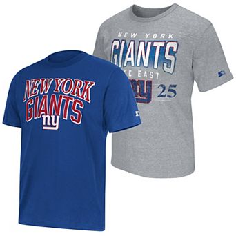 Men's Starter Royal/Heather Gray New York Giants Two-Pack Logo T-Shirt Set