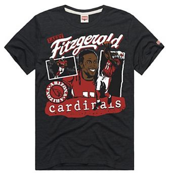 Unisex Homage Larry Fitzgerald Charcoal Arizona Cardinals Classic Illustration Tri-Blend T-Shirt