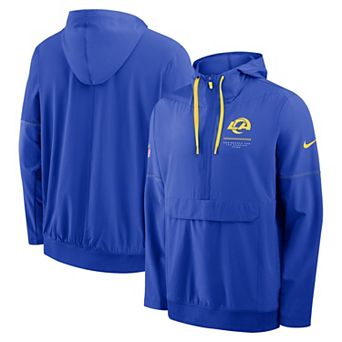 Men's Nike Royal Los Angeles Rams Sideline Logo Glory Anorak Half-Zip Hooded Jacket