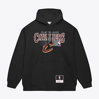 Men's Mitchell & Ness Black Cleveland Cavaliers Team Name Stack & Logo Hoodie