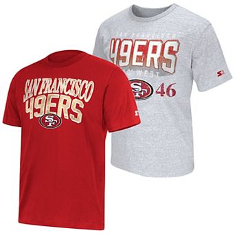 Men's Starter Scarlet/Heather Gray San Francisco 49ers Two-Pack Logo T-Shirt Set