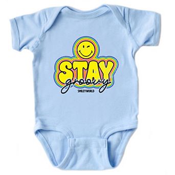 SmileyWorld Stay Groovy - Infant Short Sleeve Graphic Bodysuit