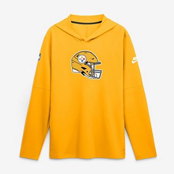 Men's Nike Gold Pittsburgh Steelers Sideline Alternate Lightweight Long Sleeve Hooded Dri-FIT T-Shirt
