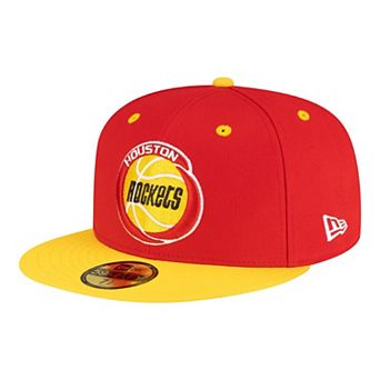 Men's New Era Red/Gold Houston Rockets 80s Throwback 59FIFTY Fitted Hat