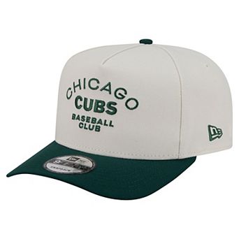 Men's New Era Cream/Dark Green Chicago Cubs Chrome A-Frame 9FIFTY Snapback Hat