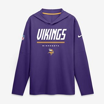 Men's Nike Purple Minnesota Vikings Sideline Game On Lightweight Long Sleeve Hooded Dri-FIT Top