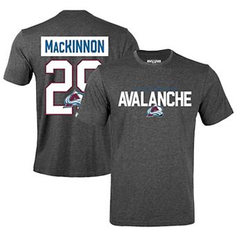 Men's Levelwear Nathan MacKinnon Gray Colorado Avalanche Richmond Name & Number T-Shirt