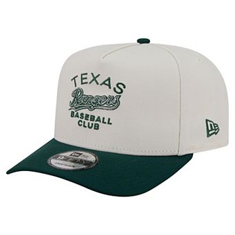 Men's New Era Cream/Dark Green Texas Rangers Chrome A-Frame 9FIFTY Snapback Hat