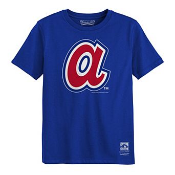 Preschool Mitchell & Ness Royal Atlanta Braves Retro Logo T-Shirt