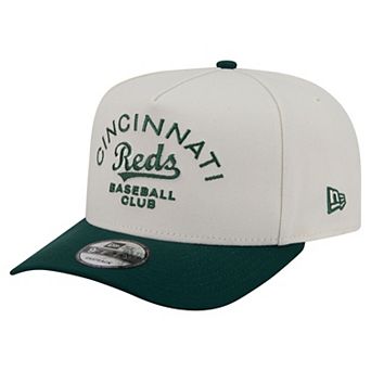 Men's New Era Cream/Dark Green Cincinnati Reds Chrome A-Frame 9FIFTY Snapback Hat