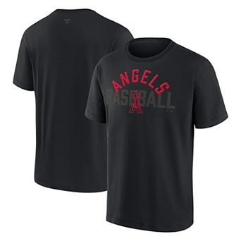 Men's Fanatics Los Angeles Angels Black Out Heavyweight T-Shirt