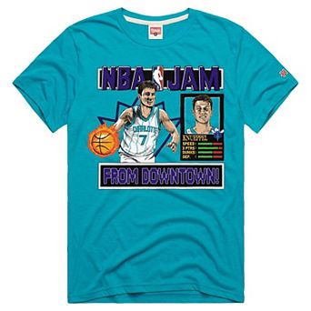 Men's Homage Kon Knueppel Teal Charlotte Hornets NBA Jam Tri-Blend T-Shirt