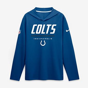 Men's Nike Royal Indianapolis Colts Sideline Game On Lightweight Long Sleeve Hooded Dri-FIT Top