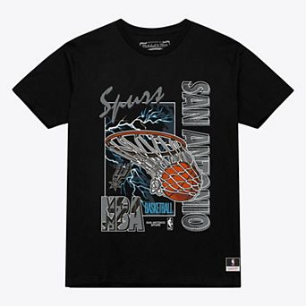 Men's Mitchell & Ness Black San Antonio Spurs Lightning Swish T-Shirt
