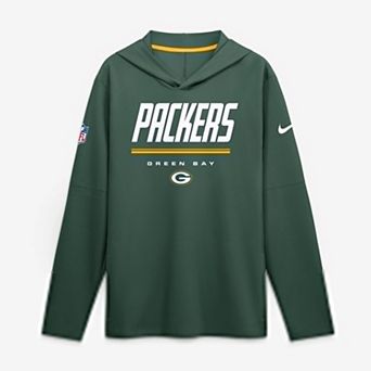 Men's Nike Green Green Bay Packers Sideline Lightweight Long Sleeve Hooded Dri-FIT Top
