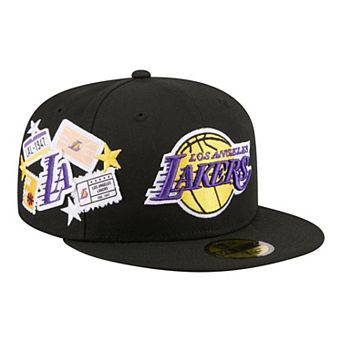 Men's New Era Black Los Angeles Lakers Team Collage 59FIFTY Fitted Hat