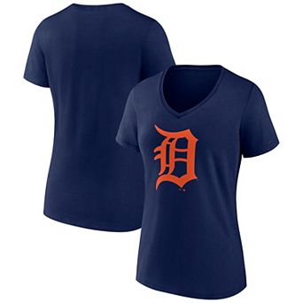 Women's Logo Athletic Navy Detroit Tigers Official Logo Athletic V-Neck T-Shirt