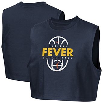 Girls Youth Nike Navy Indiana Fever 2026 Authentic Practice Sleeveless Cropped T-Shirt