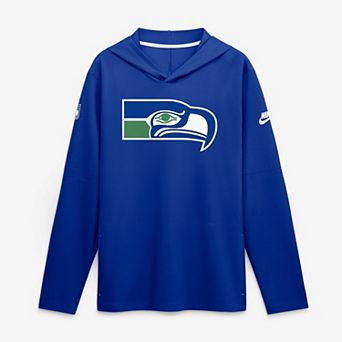 Men's Nike Royal Seattle Seahawks Sideline Dri-FIT Long Sleeve Hooded T-Shirt