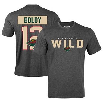 Men's Levelwear Matthew Boldy Gray Minnesota Wild Richmond Name & Number T-Shirt