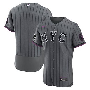 Men's Nike Gray New York Mets City Connect Authentic Sponsor Patch Jersey
