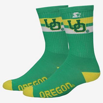 Unisex Starter Oregon Ducks Team Color Two-Stripe Crew Socks
