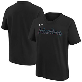 Youth Nike Black Miami Marlins Wordmark T-Shirt