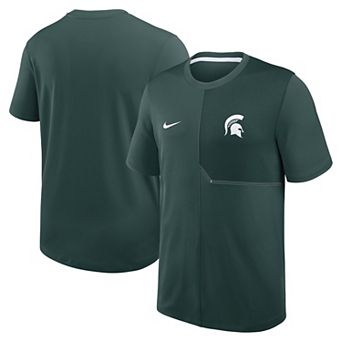 Men's Nike Green Michigan State Spartans 2026 Sideline UV Dri-FIT Coaches Shirt