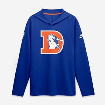 Men's Nike Royal Denver Broncos Sideline Dri-FIT Long Sleeve Hooded T-Shirt