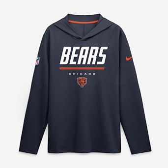 Men's Nike Navy Chicago Bears Sideline Game On Lightweight Long Sleeve Hooded Dri-FIT Top