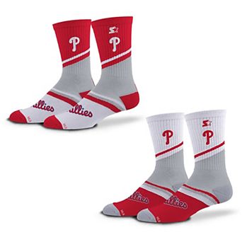 Unisex Starter Red/White Philadelphia Phillies Old School Two-Pack Crew Socks Set