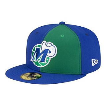 Men's New Era Green/Blue Dallas Mavericks 80s Throwback Pinwheel 59FIFTY Fitted Hat