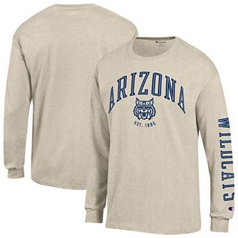Men's Champion Heather Oatmeal Arizona Wildcats Neutral Arch Long-Sleeve T-Shirt