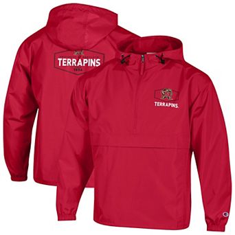 Men's Champion Red Maryland Terrapins Delay Packable Half-Zip Jacket