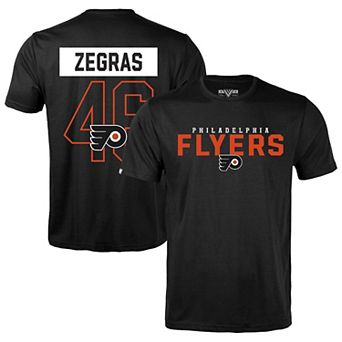 Men's Levelwear Trevor Zegras Black Philadelphia Flyers Richmond Name & Number T-Shirt