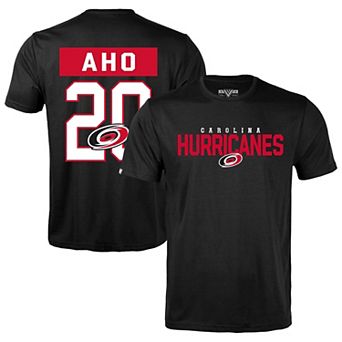 Men's Levelwear Sebastian Aho Black Carolina Hurricanes Richmond Name & Number T-Shirt