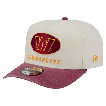 Men's New Era Cream/Burgundy Washington Commanders Washed A-Frame 9FIFTY Snapback Hat