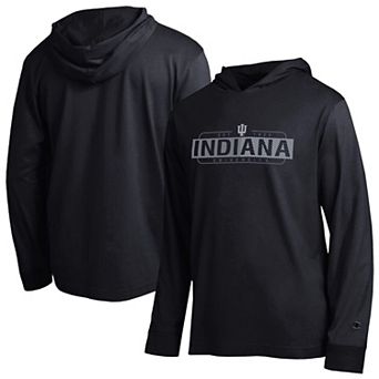 Men's Champion Black Indiana Hoosiers Gradient All-Star Long Sleeve Hooded T-Shirt