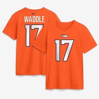 Men's Nike Jaylen Waddle Orange Denver Broncos Name & Number T-Shirt