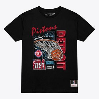 Men's Mitchell & Ness Black Detroit Pistons Lightning Swish T-Shirt