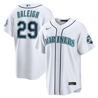 Men's Nike Cal Raleigh White Seattle Mariners Home Stadium 50th Season Patch Jersey