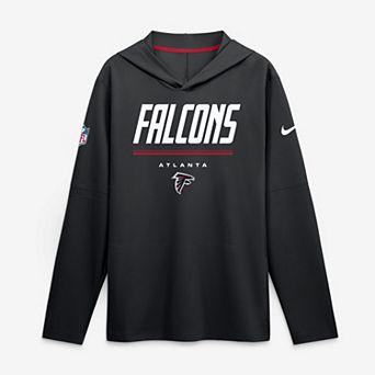 Men's Nike Black Atlanta Falcons Sideline Game On Lightweight Long Sleeve Hooded Dri-FIT Top