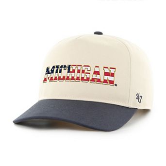 Men's '47 Natural/Navy Michigan Wolverines Americana Flag Hitch Adjustable Hat