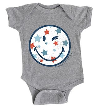 SmileyWorld Patriotic Star Wink - Infant Short Sleeve Graphic Bodysuit